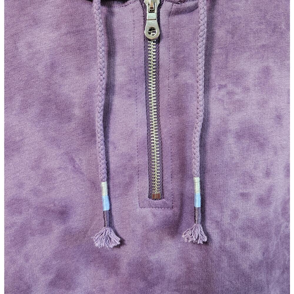 CHICO'S Weekends 3 Women's XL Hoodie Top 1/4 Zip Purple Tie Dye Cotton Blend 46" - Picture 4 of 8
